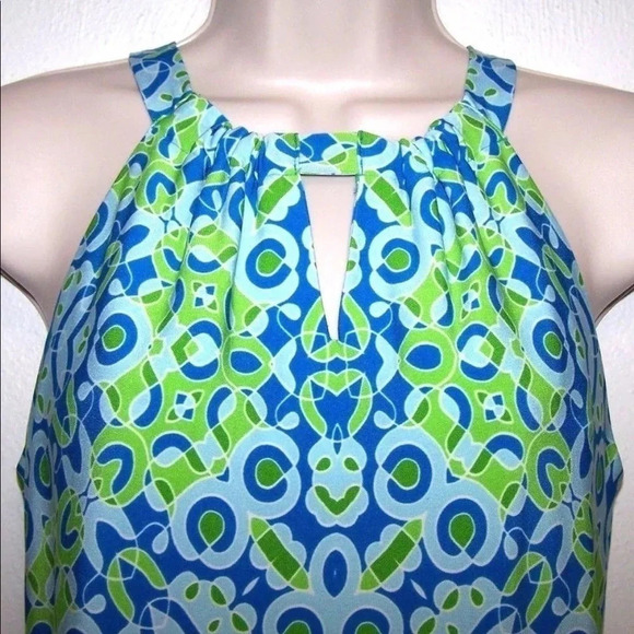 Just TAYLOR sz 6P dress blue/Grn/White sheath - Picture 3 of 9